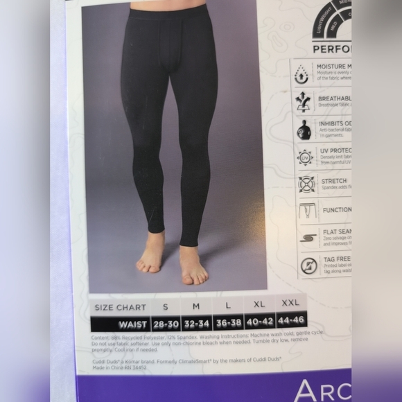 Men's Cuddl Duds Heavyweight ArctiCore Performance Base Layer Pants Men's Small - Picture 7 of 7